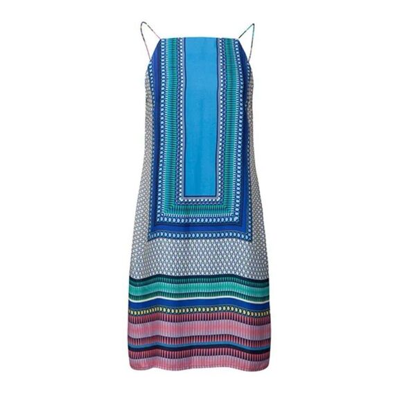 Missguided Silky Multicolor Scarf Patterned Backless Cami Dress - Picture 9 of 9